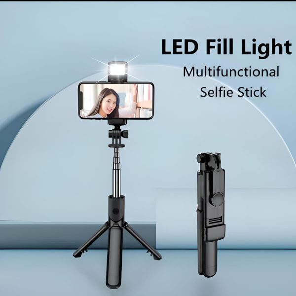 R1s Selfie Stick With Tripod | Bluetooth Foldable Selfie Rod For Phone Action Camera Iphone(random Color )