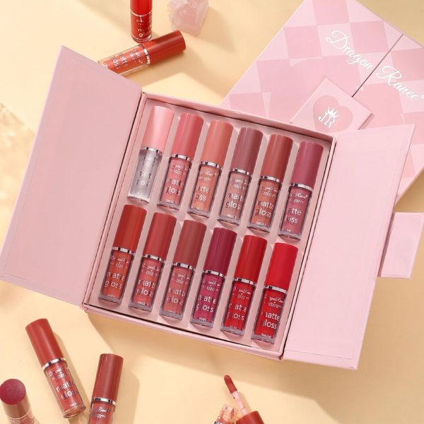 Dragon Ranee 12-color Matte Lip Gloss Set – Long-lasting Waterproof Lip Gloss Set, High-pigment Liquid Lipstick Collection – Smooth Velvet Finish – Perfect For Daily Wear, Gifting & Professional Use